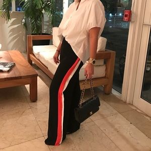 Black Pants with Side Stripe Detail